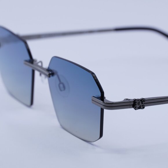 Palm Angels PERI10G QUARTZ 1007 Sunglasses Gunmetal Geometric Frame, Blue Lenses - Picture 4 of 11
